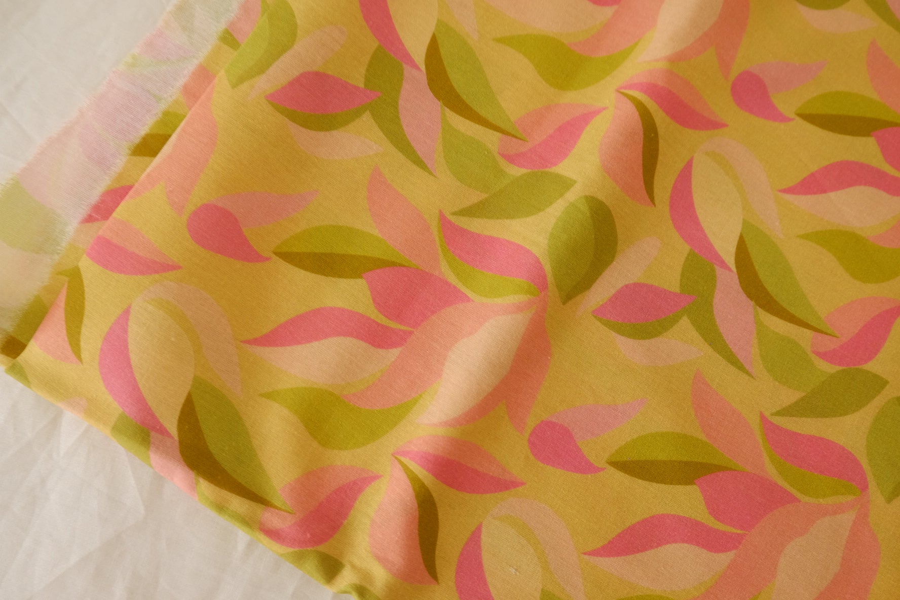Retro Leaf Cotton Fabric – 2.2 yd