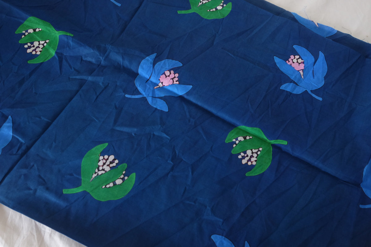 Midnight Garden – Bold Botanical Cotton Lawn Fabric | 3.2 Yards