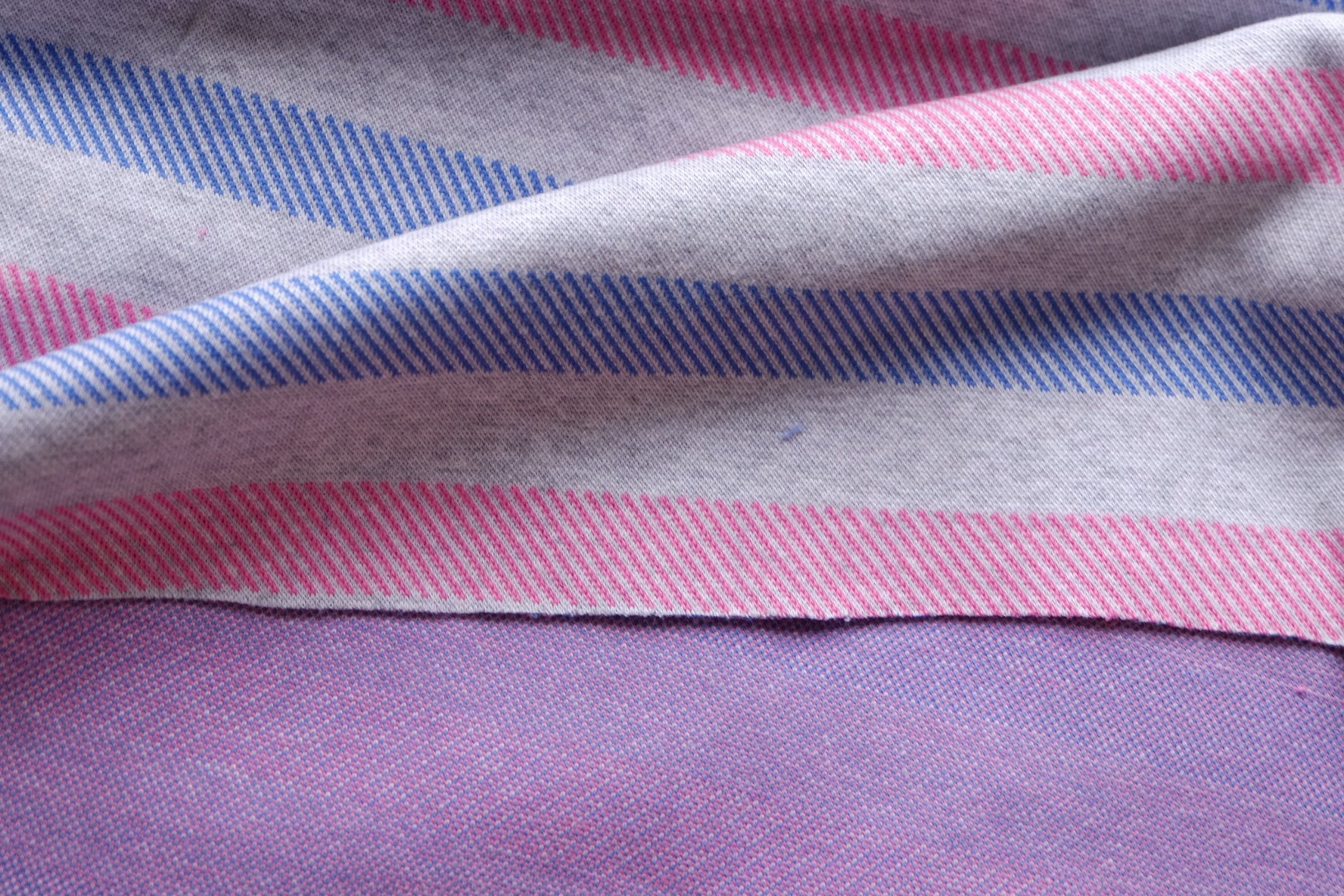 Pink & Blue Stripe Cotton Knit – 2.2 yd
