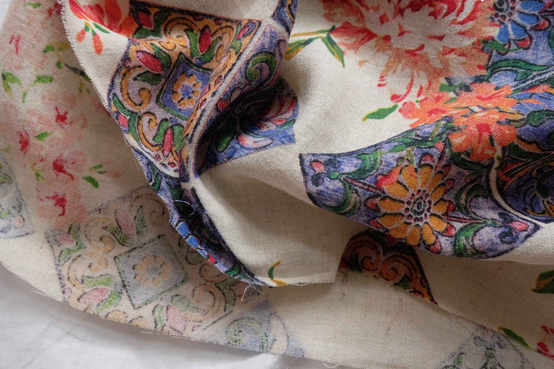 Washed Cotton Linen Fabric, Soft Lightweight Dress Weight, 2.19 Yards