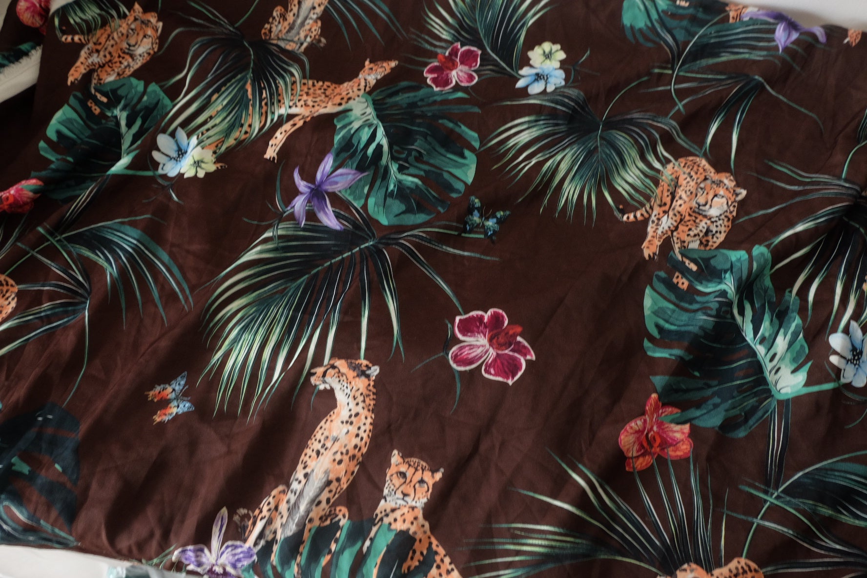 Chocolate Jungle Leopard Satin – 2.19 yd