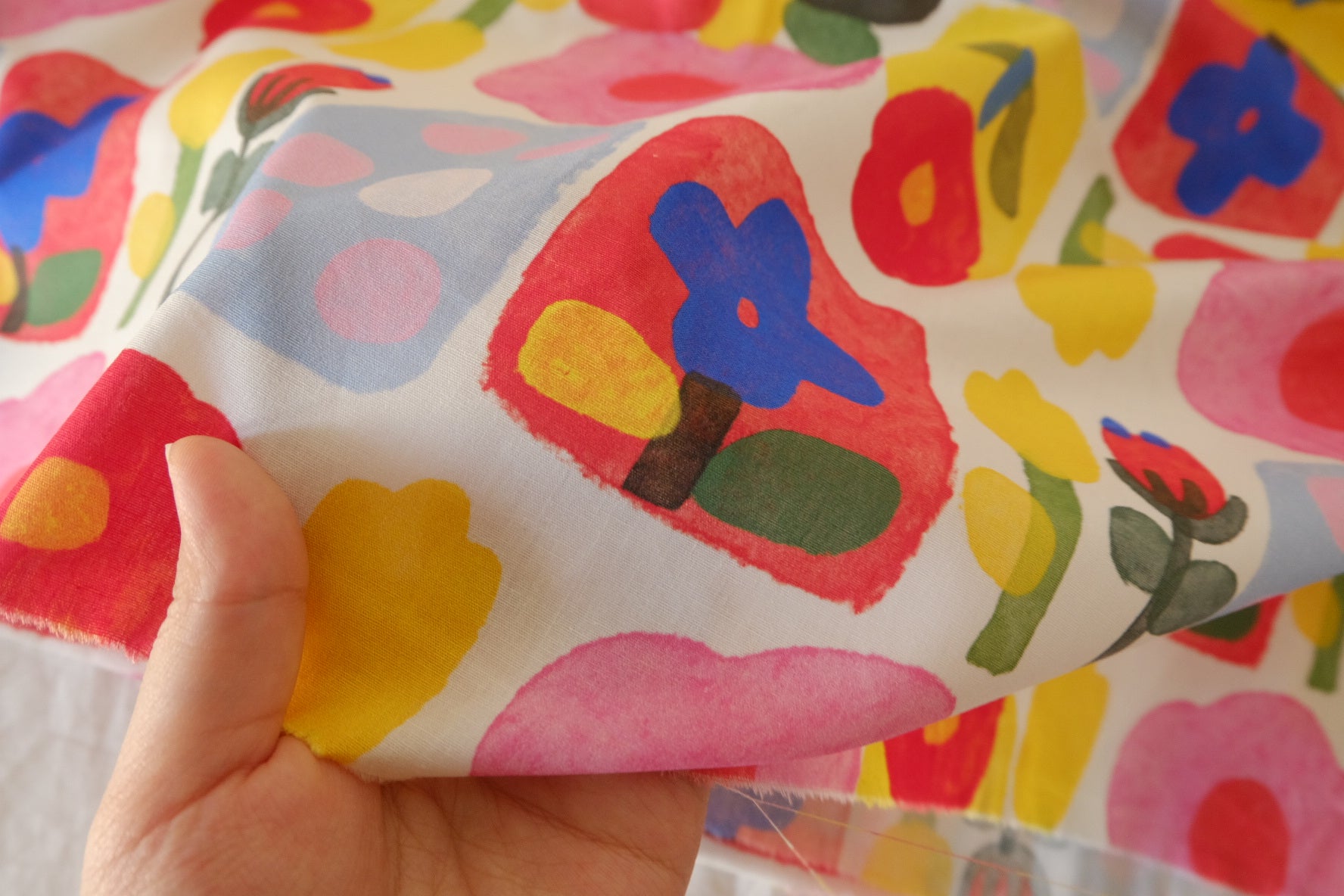 Playful Floral Cotton Poplin Fabric – 2.2 yd
