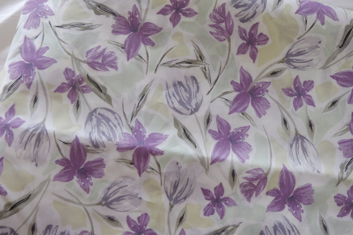 Lavender Tulip Garden Silky Cotton Poplin – 3.28 yd