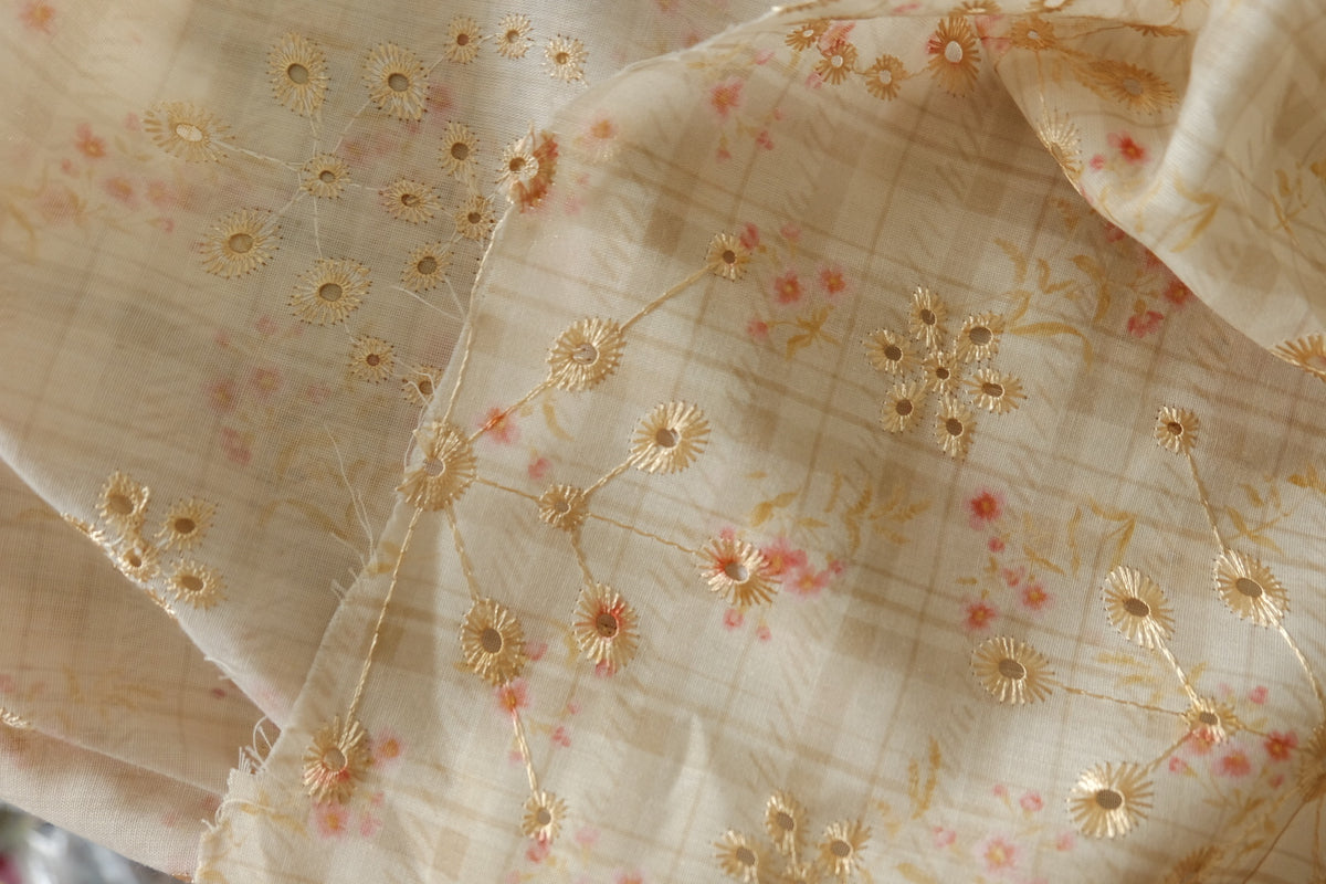 Embroidered Floral Chiffon — 2.19 yd