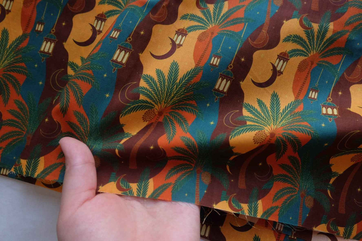 Arabian Nights Palm Tree Cotton Lawn – 2.73 yd