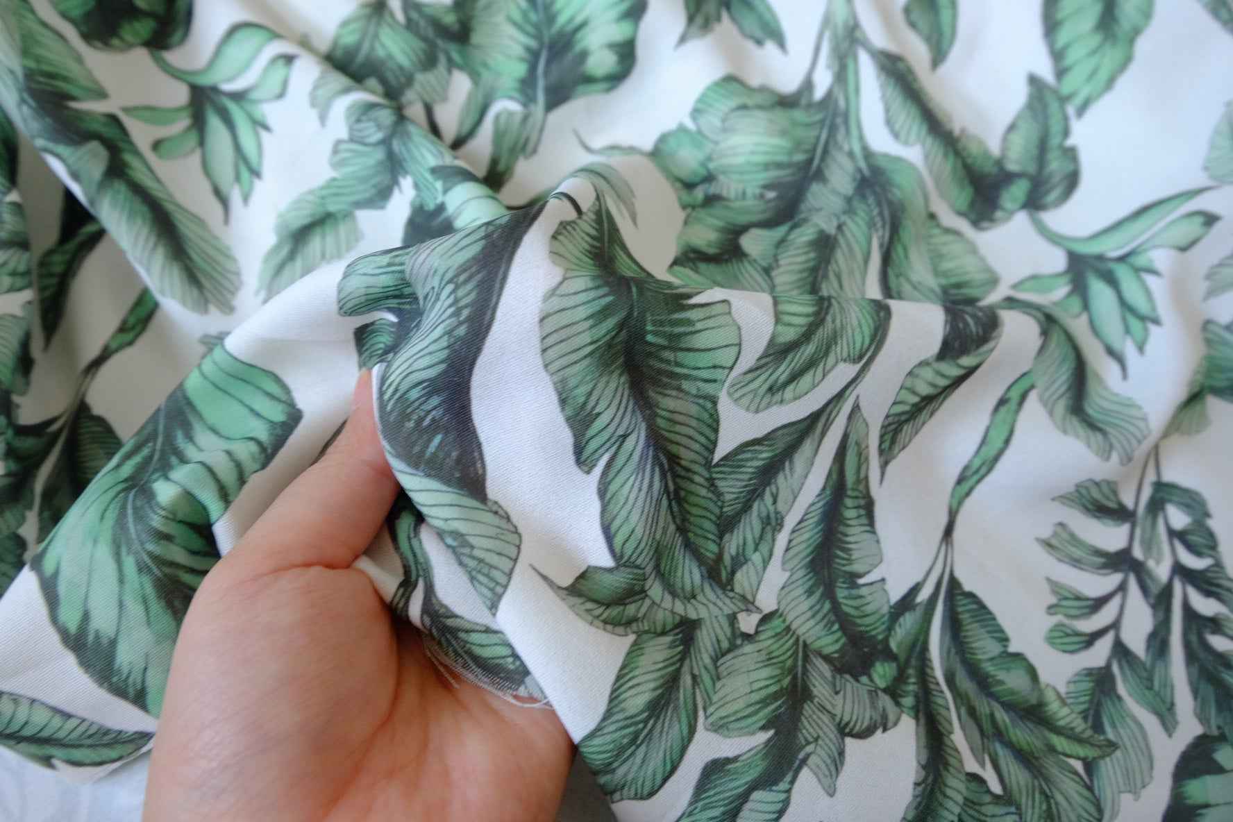 Green Botanical Viscose Fabric — 3.28 yd