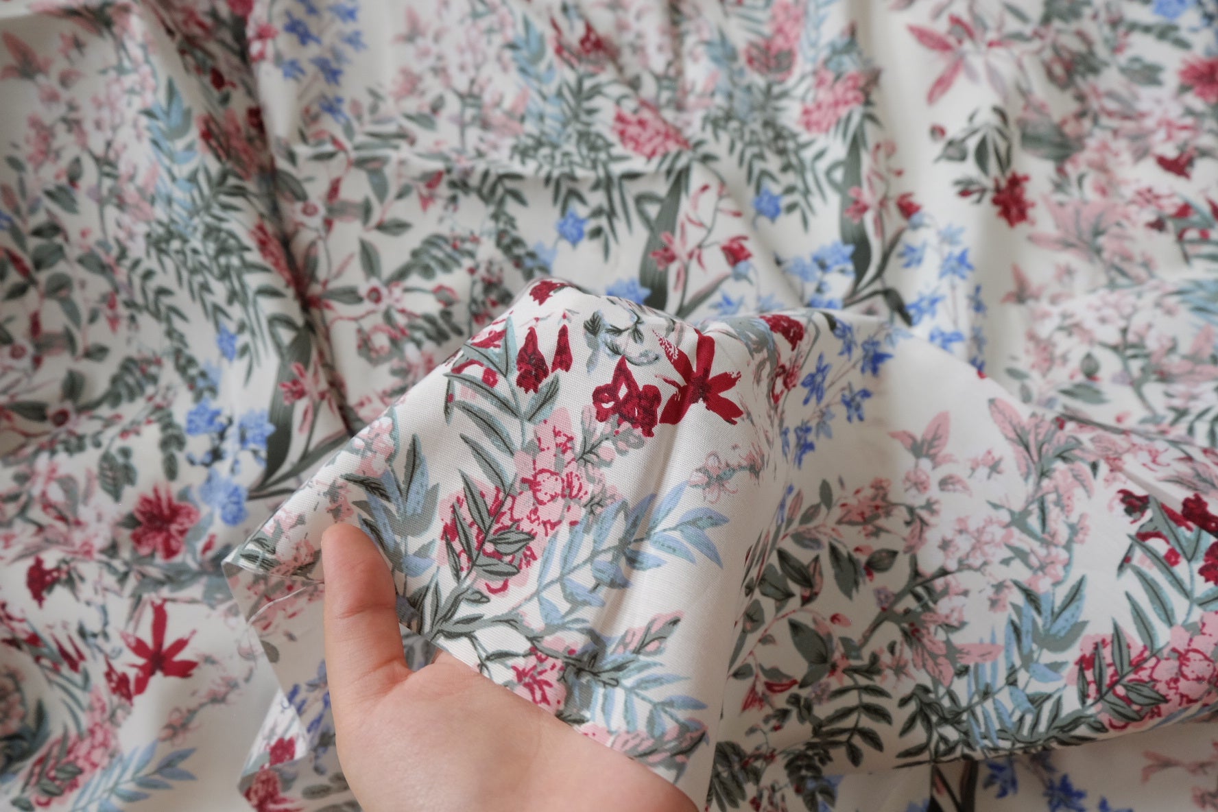 Floral Tencel Linen Fabric, 3.28 Yards