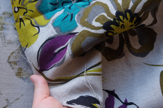 Bold Floral Heavy Linen – 1.6 yd
