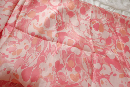 Pink Abstract Silk-Viscose Fabric - 3.28 yd