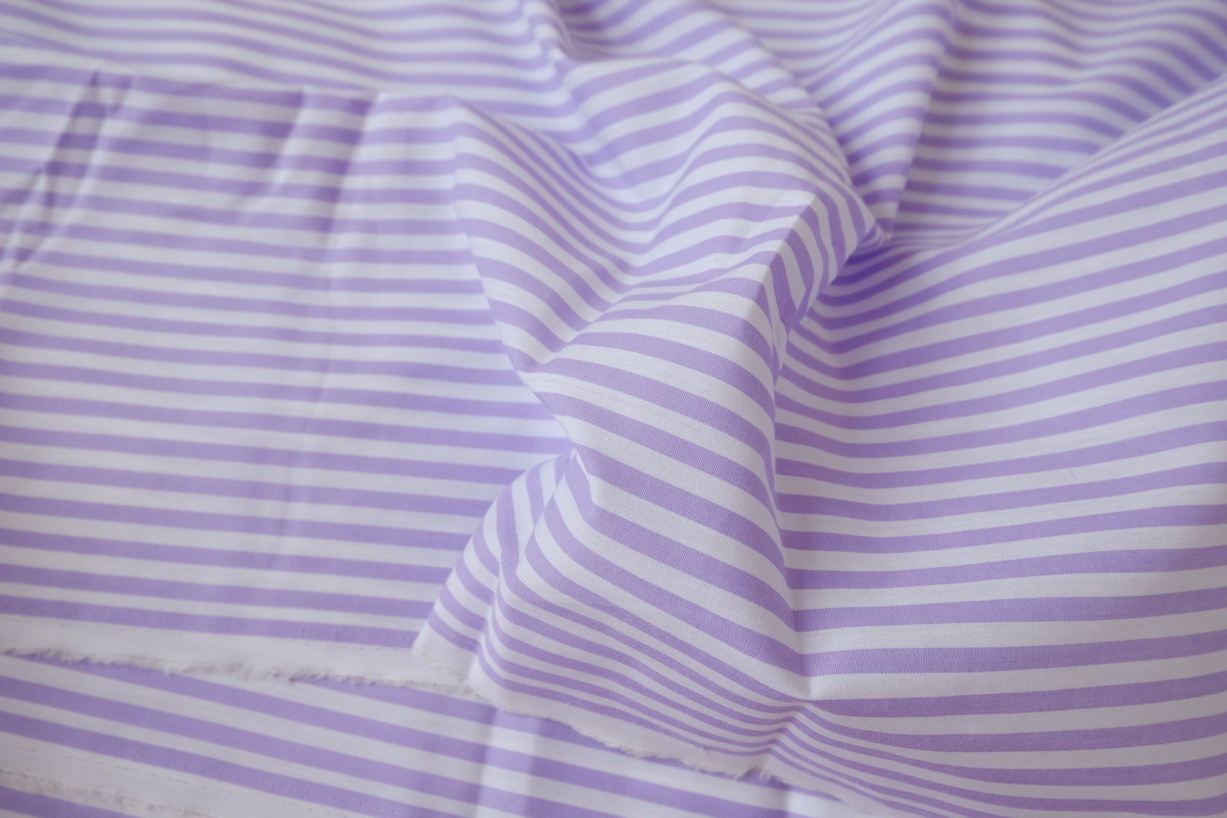 Lilac Stripe Cotton Poplin, 2.19 Yards