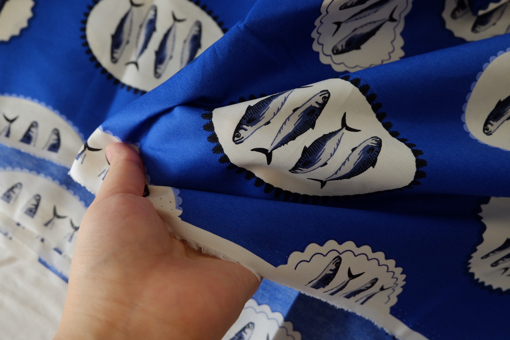 Blue Sardine Cotton Sateen – 2.2 yd