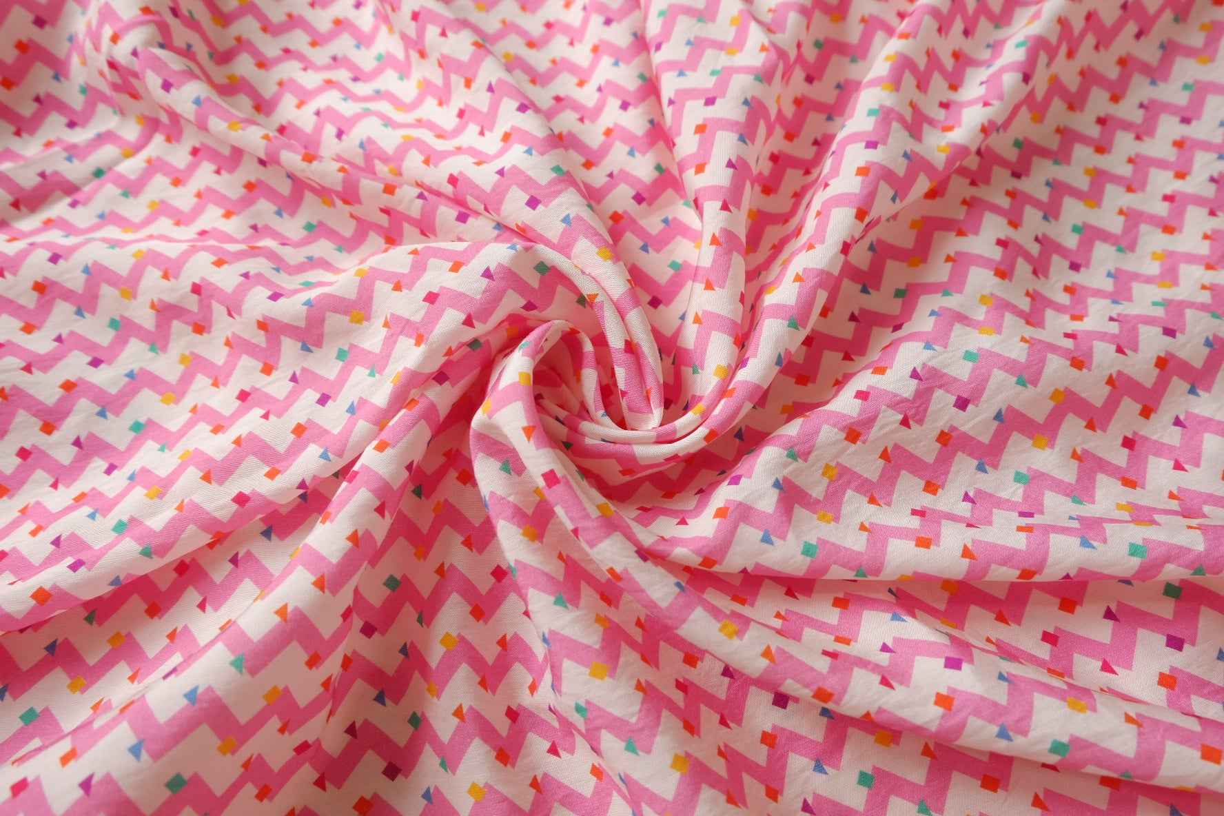 Pink Zigzag Tencel-Nylon Fabric - 3.28 yd