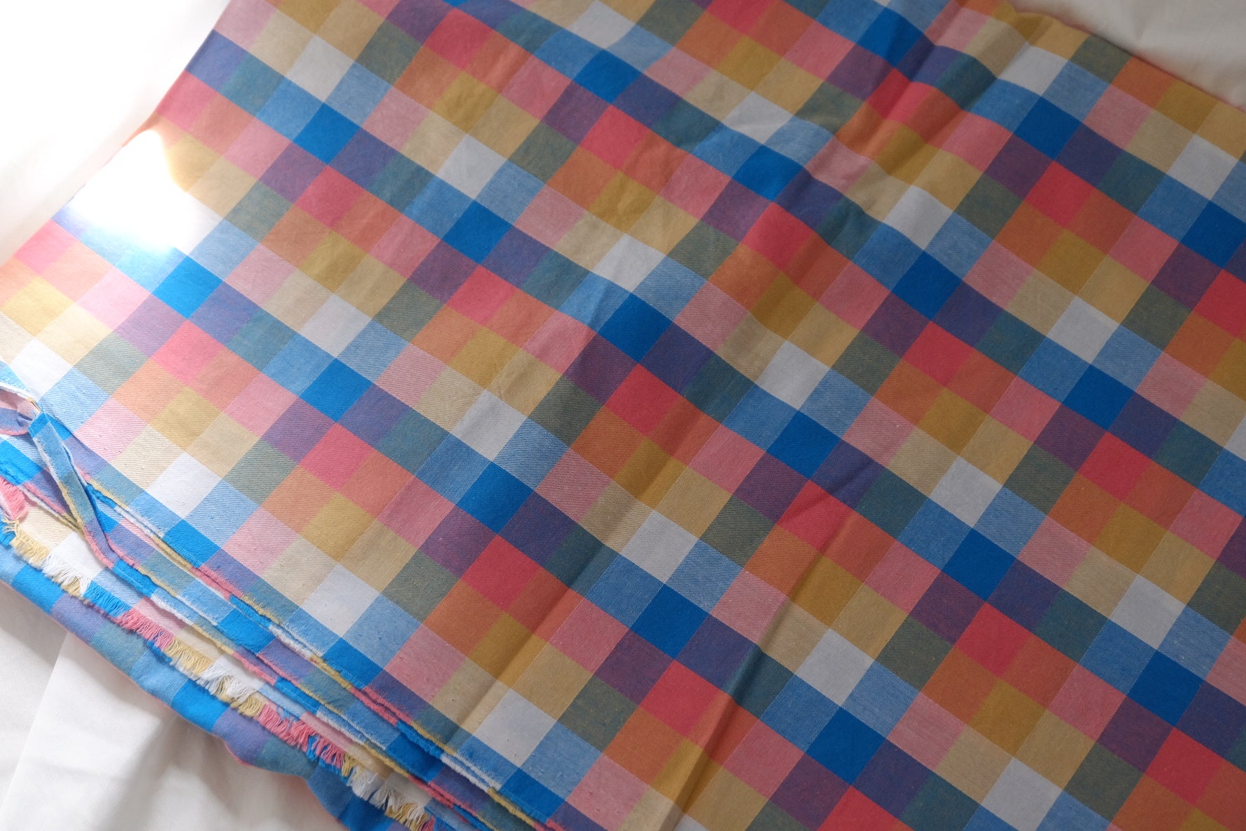 Pastel Check Yarn-Dyed Cotton Linen – 2.2 yd