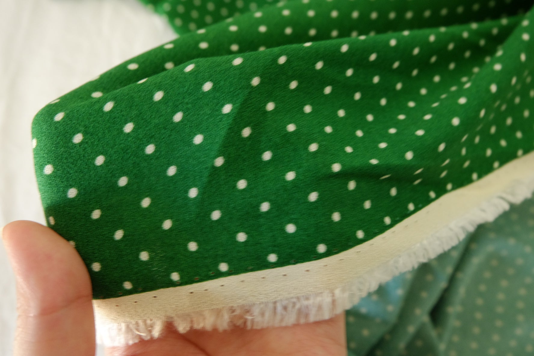 Green Polka Dot Viscose Rayon Fabric – 3.3 yd