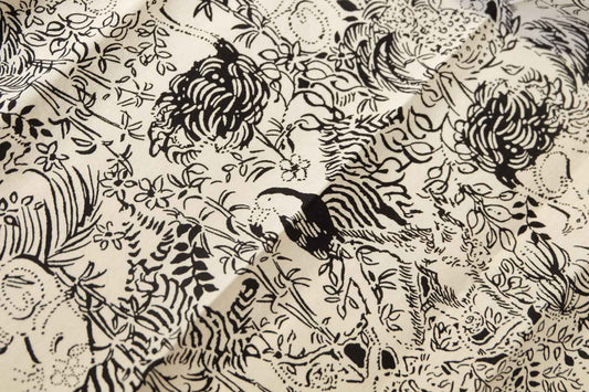 Toile Print Cotton-Rayon Fabric — 2.2 yd