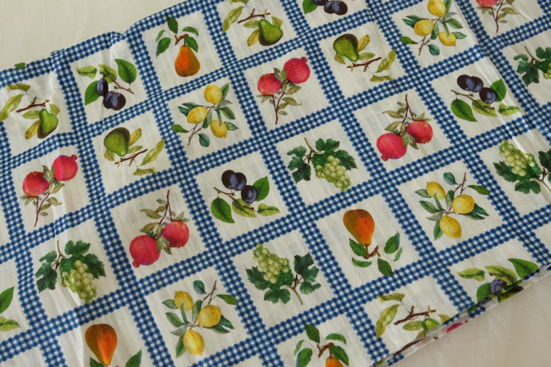 Fruit Check Textured Cotton Fabric – By the Yard