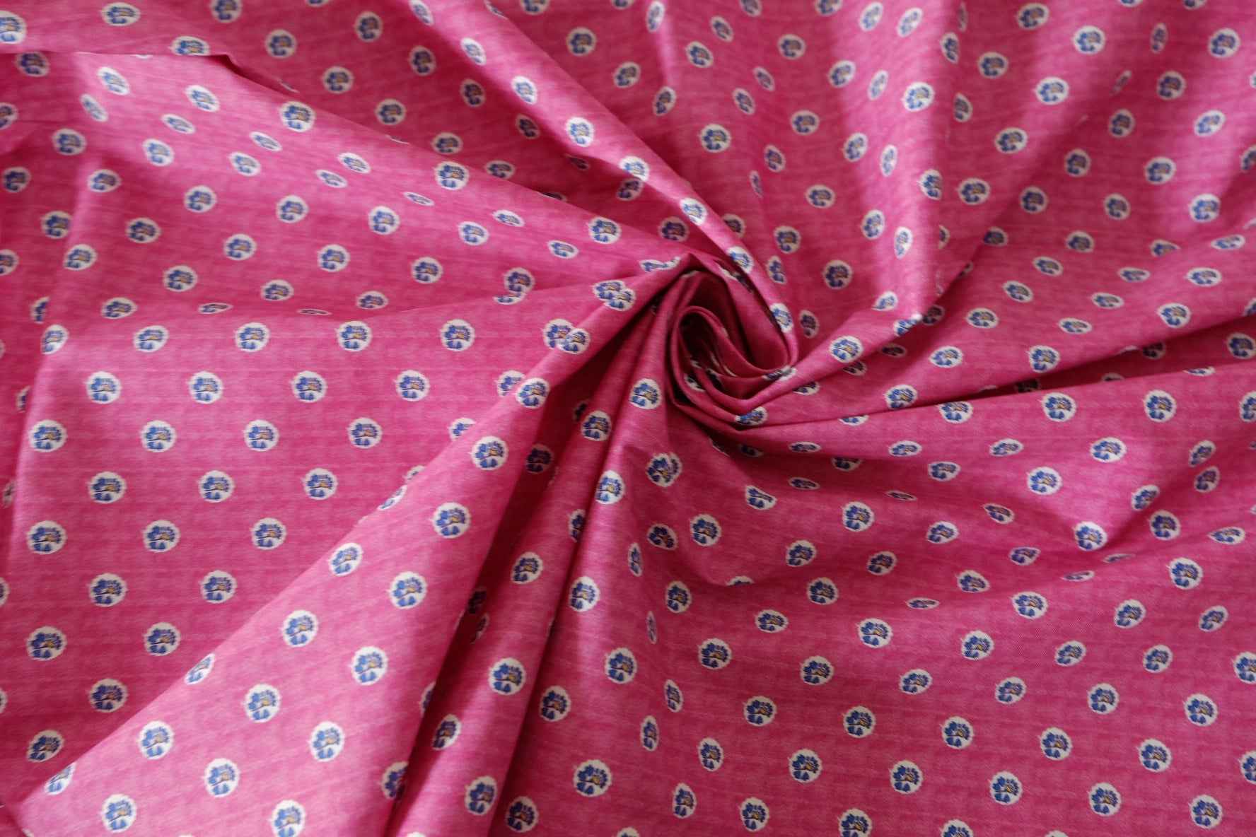 Pink Mini Floral Cotton Poplin Fabric – 2.2 yd