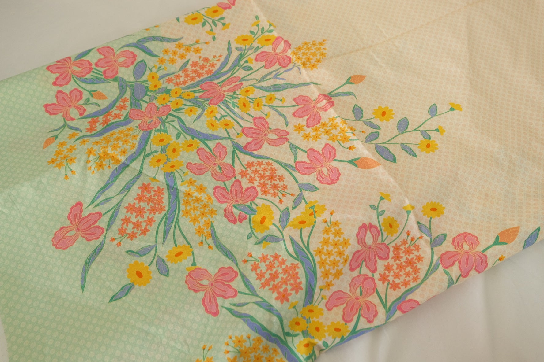 Pastel Garden Floral Cotton Poplin Fabric – 2.2 yd