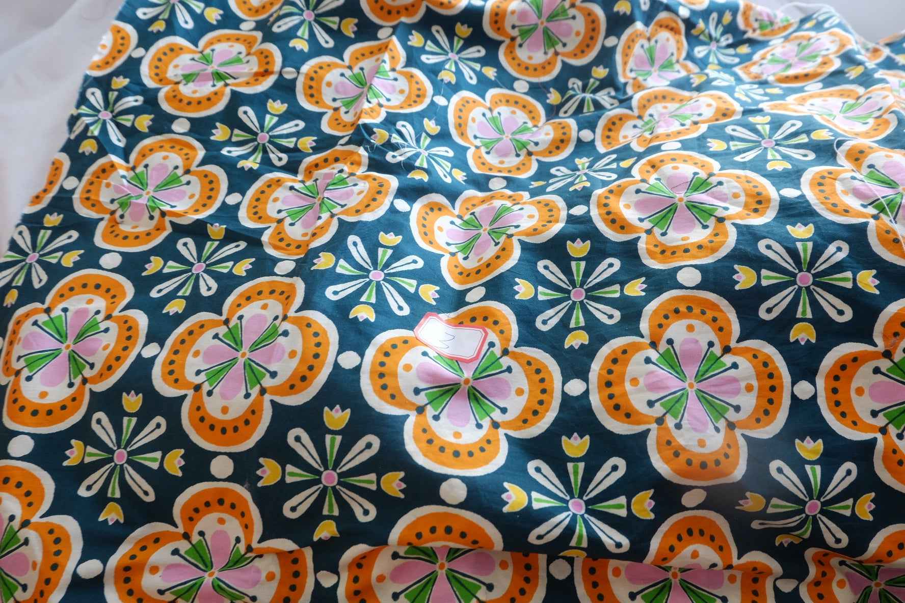 Bright Folk Floral Cotton Poplin Fabric - 3.28 yd