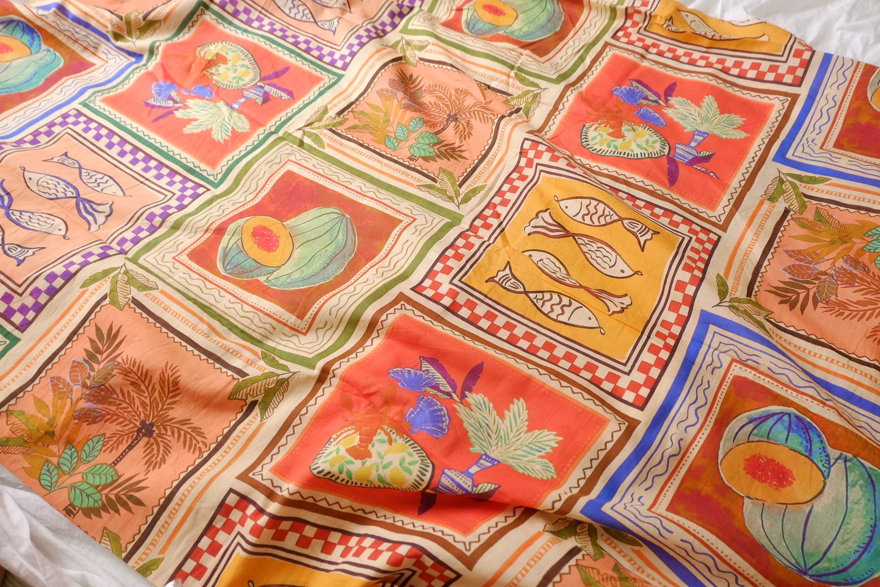 Vacation Tile Print Silky Cotton Lawn — 2.19 yd