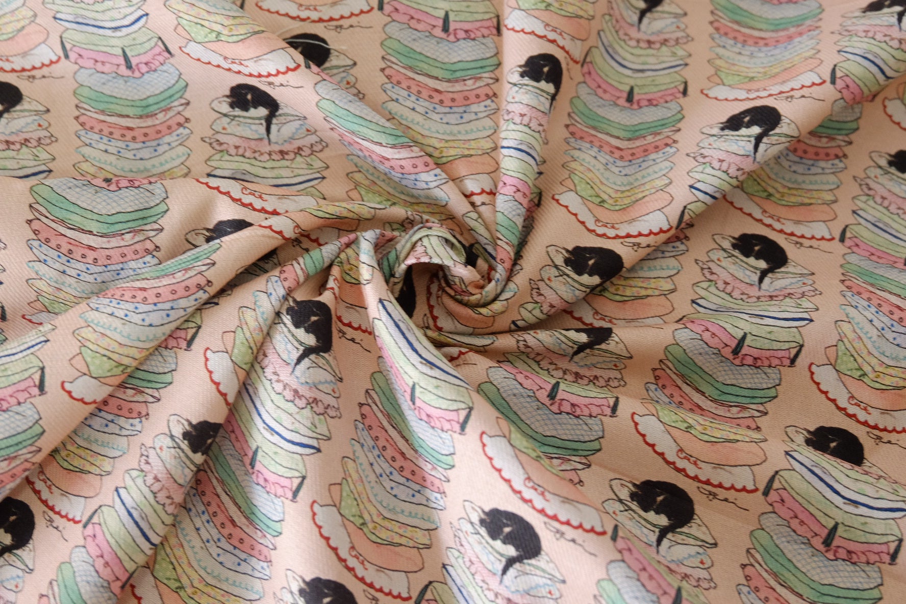 Soft Twill Cotton Cartoon Print Fabric – 1.5 yd