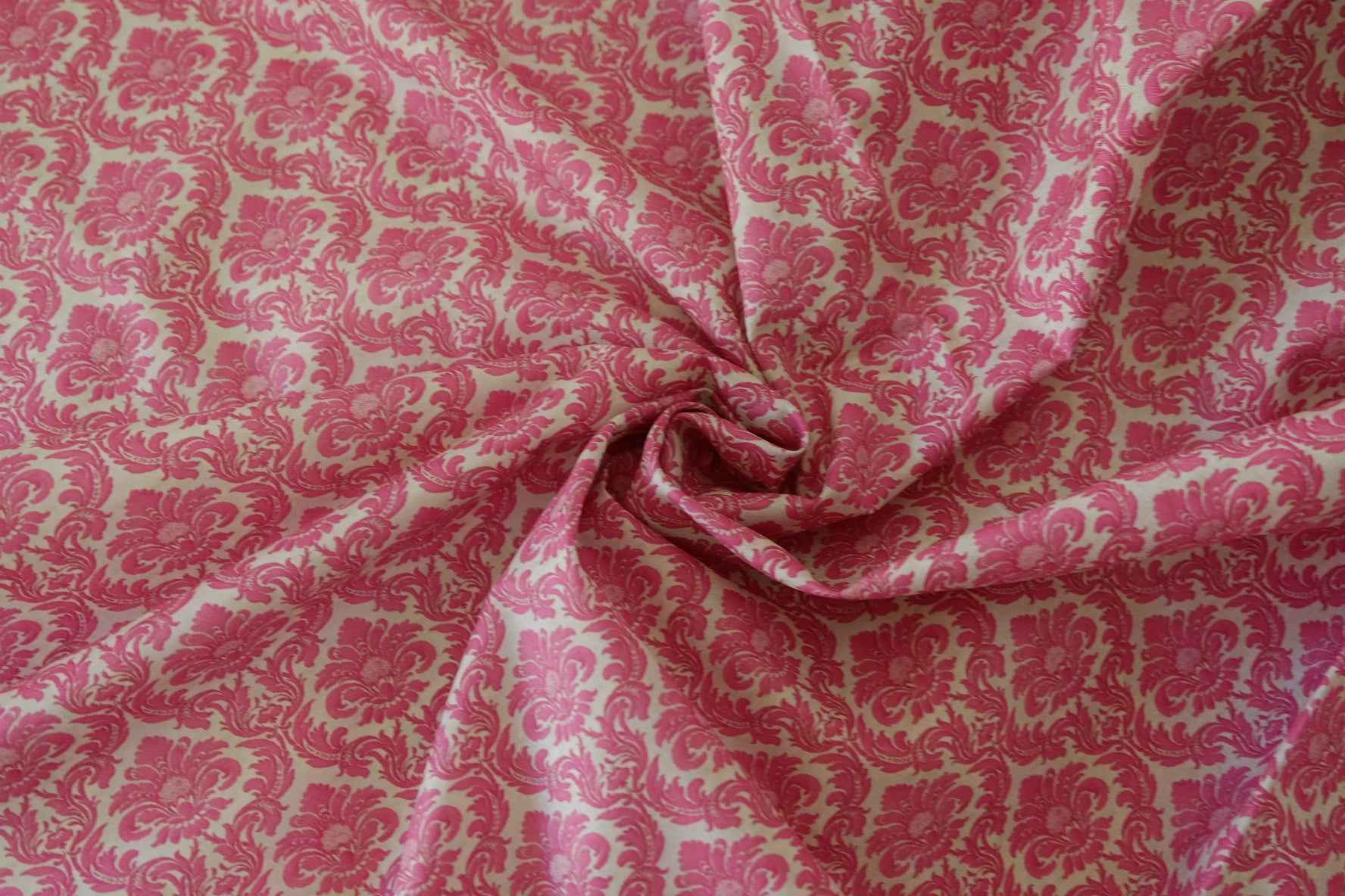 Pink Vintage Damask Cotton Lawn Fabric – 2.2 yd