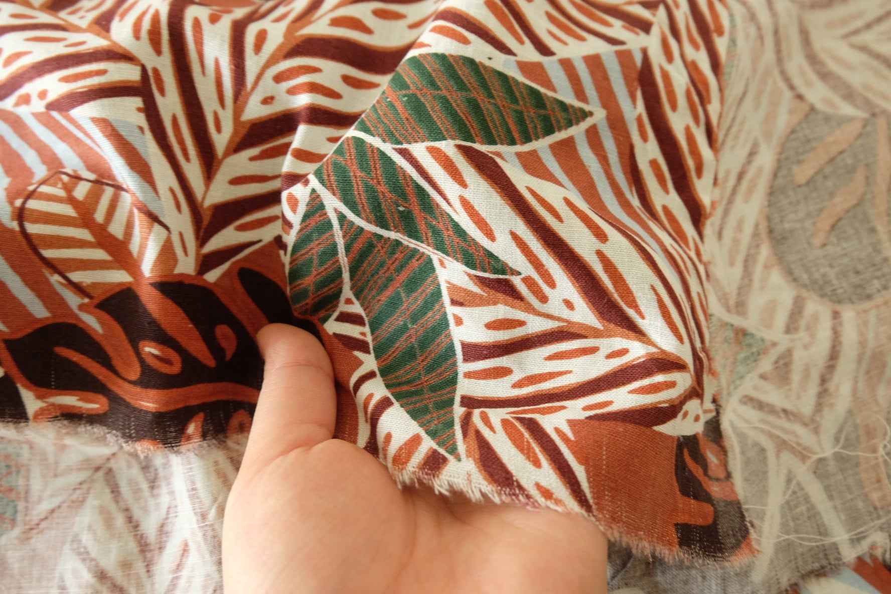 Terracotta Tropics Cotton Linen – 2.19 yd