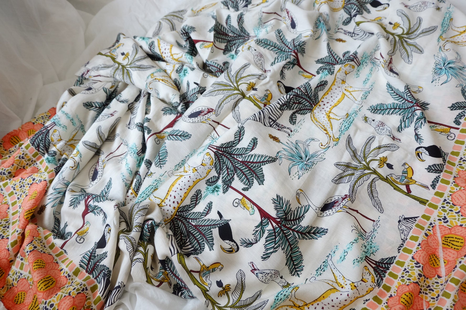 Double-Border Tencel Cupro Scenic Fabric 3.1 Yards