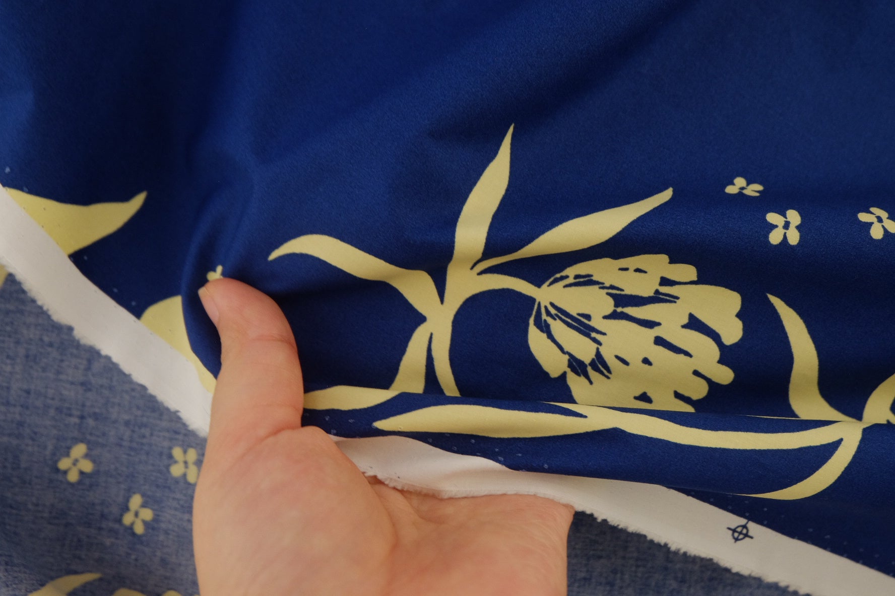 Cobalt Floral Cotton Poplin – 3.3 yd
