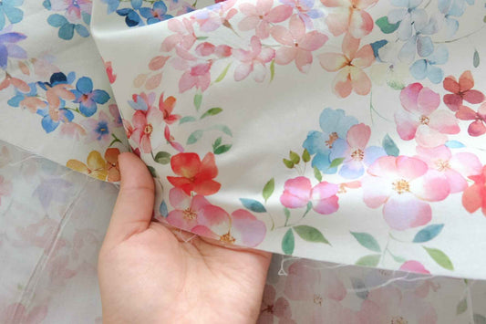 Watercolor Garden Cotton Poplin Fabric - 3.28 yd