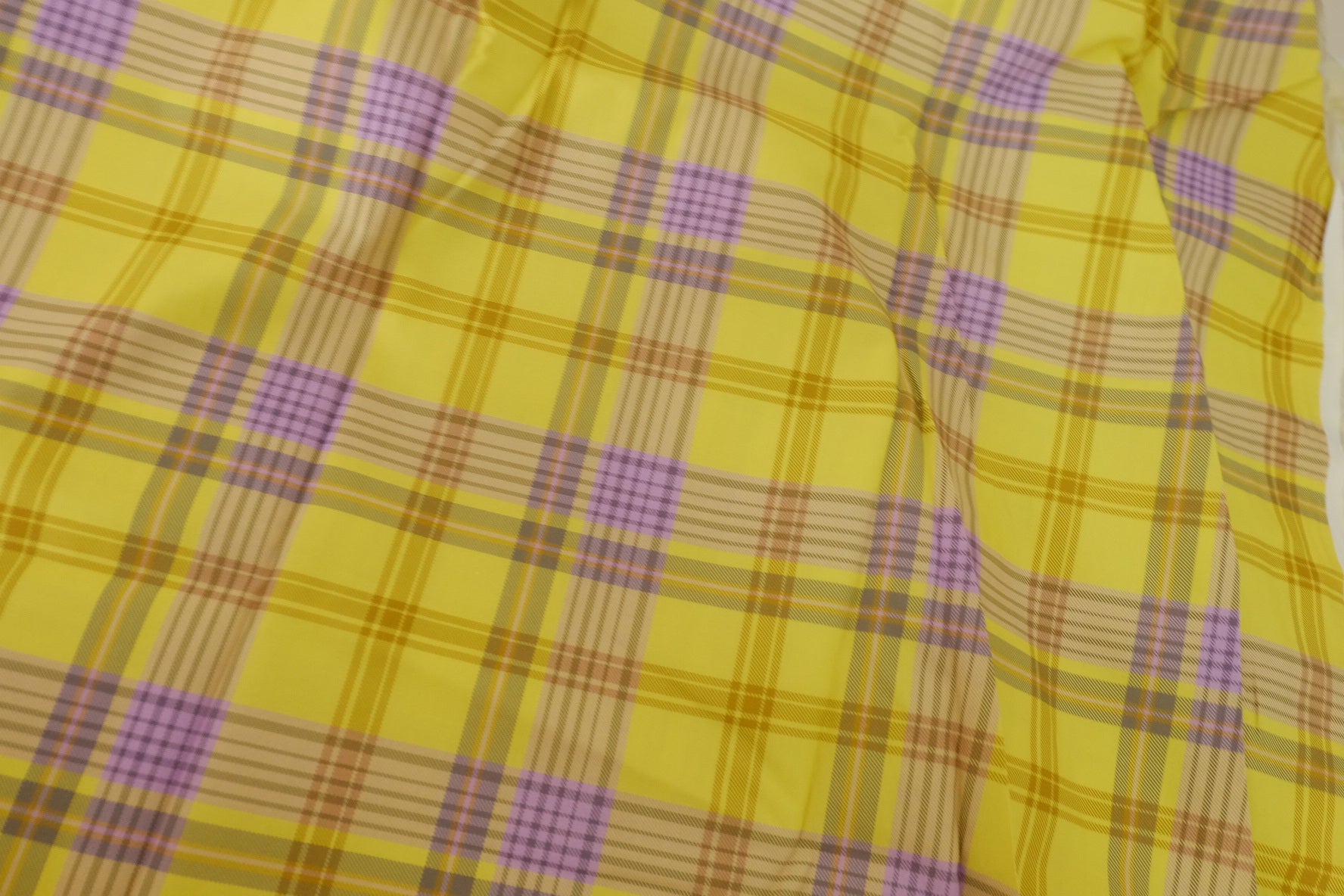 Yellow Lavender Plaid Cotton Poplin Fabric – 3.3 yd