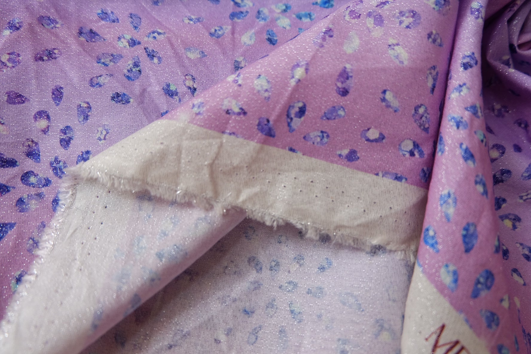 Lavender Starburst Foil Cotton Fabric 2.0 Yards