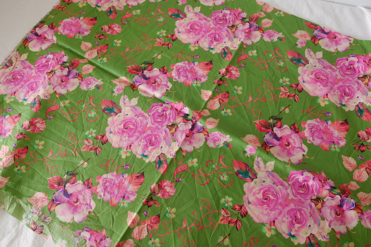 Pink Rose Garden Cotton Lawn Remnant – 1.1 yd