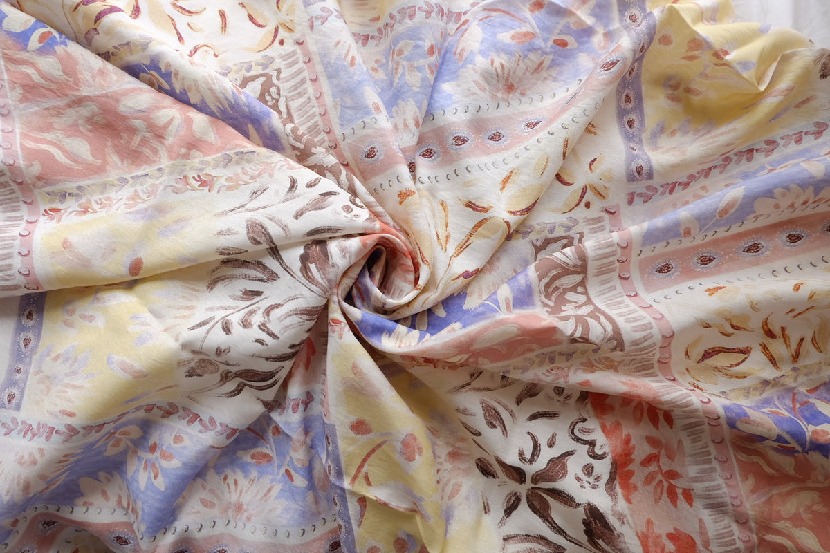 Pastel Patchwork Viscose Linen Blend – 1.6 yd