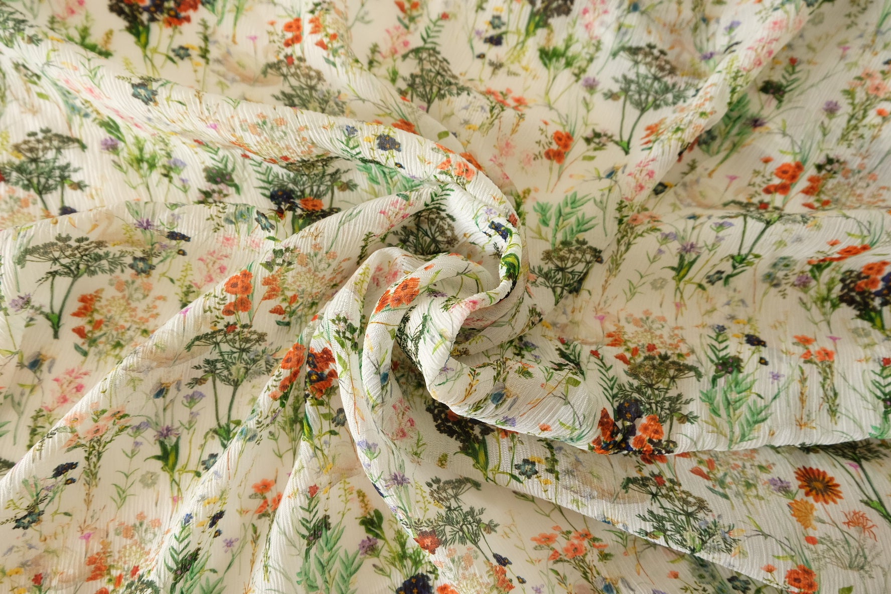 Crinkled Wildflower Lightweight Tencel Fabric - 1.6 yd