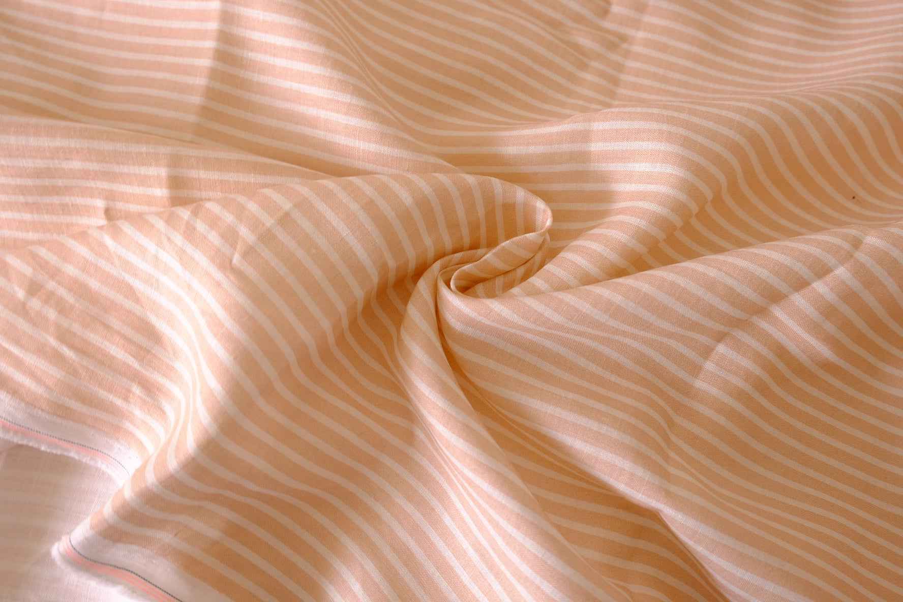 Peach Stripe Pure Linen – 1.64 yd