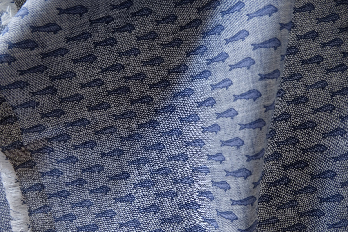 Little Blue Birds Lightweight Cotton Denim – 2.19 yd