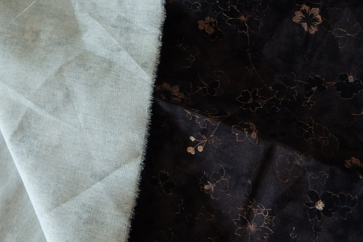 Midnight Wildflowers – Vintage Floral Cotton Canvas | 3.3 yards