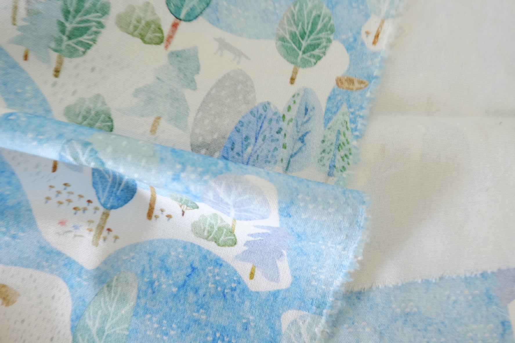 Blue Forest Camping Cotton Canvas Fabric – 0.9 yd