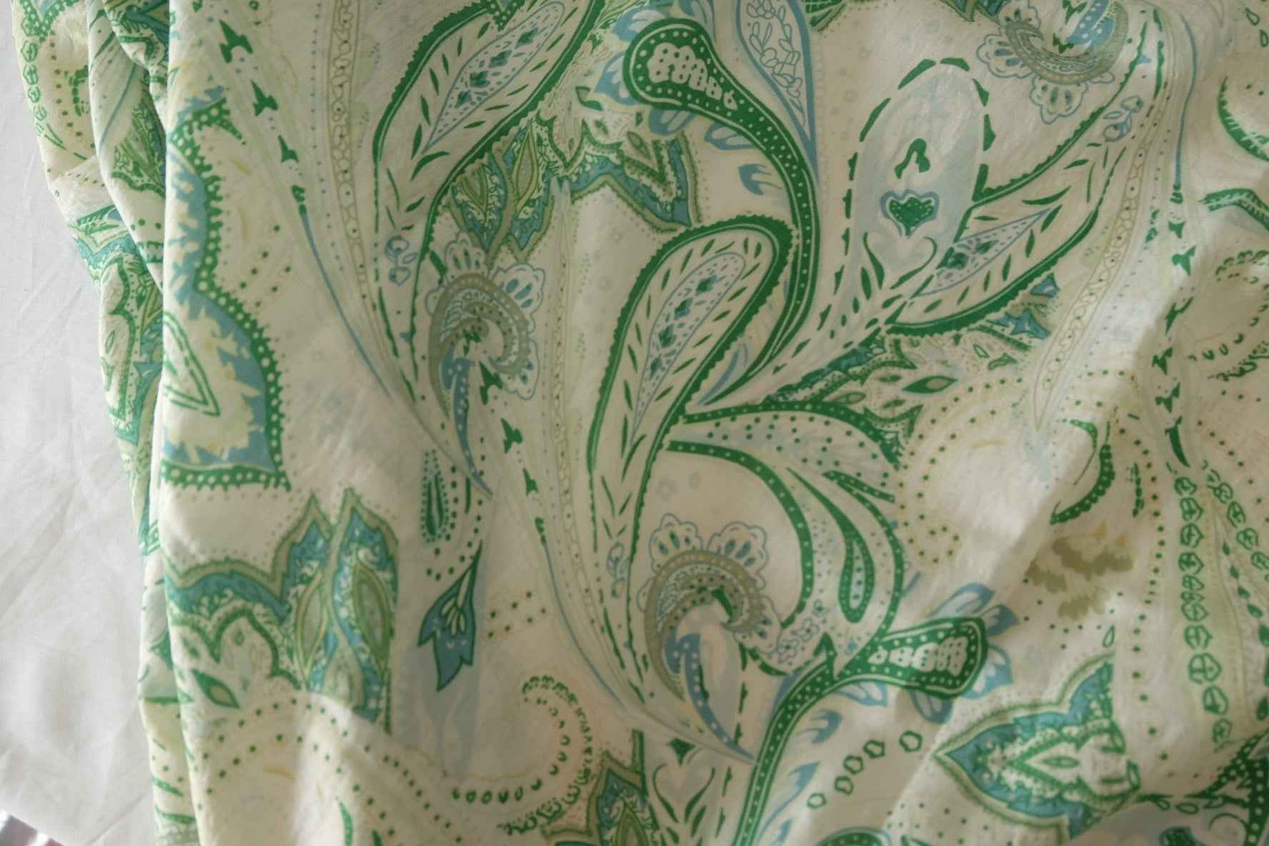 Green Paisley Tencel Cotton Fabric – 3.3 yd