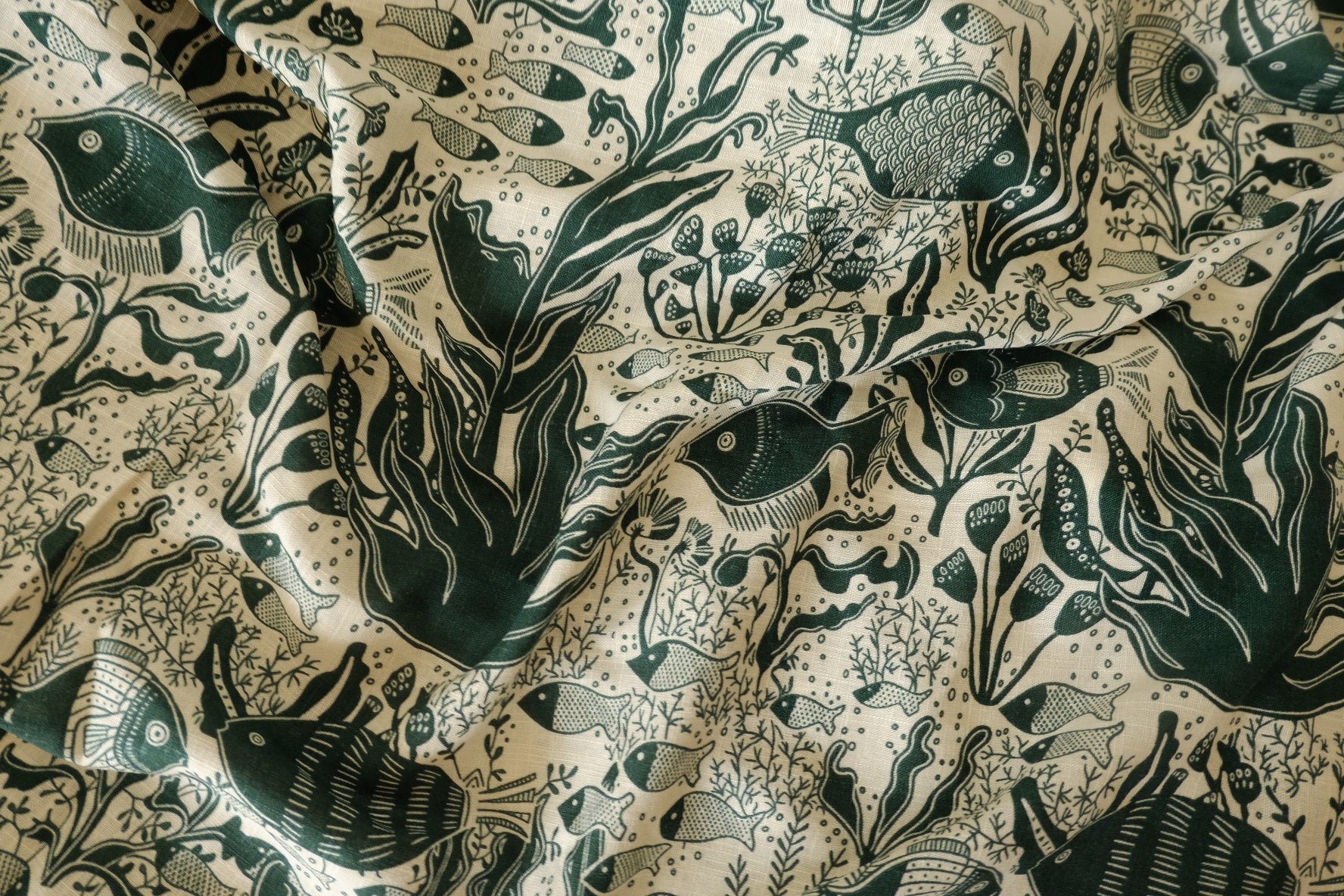 Zanzibar Dream Border Print Tencel Linen Fabric - 2.2 yd