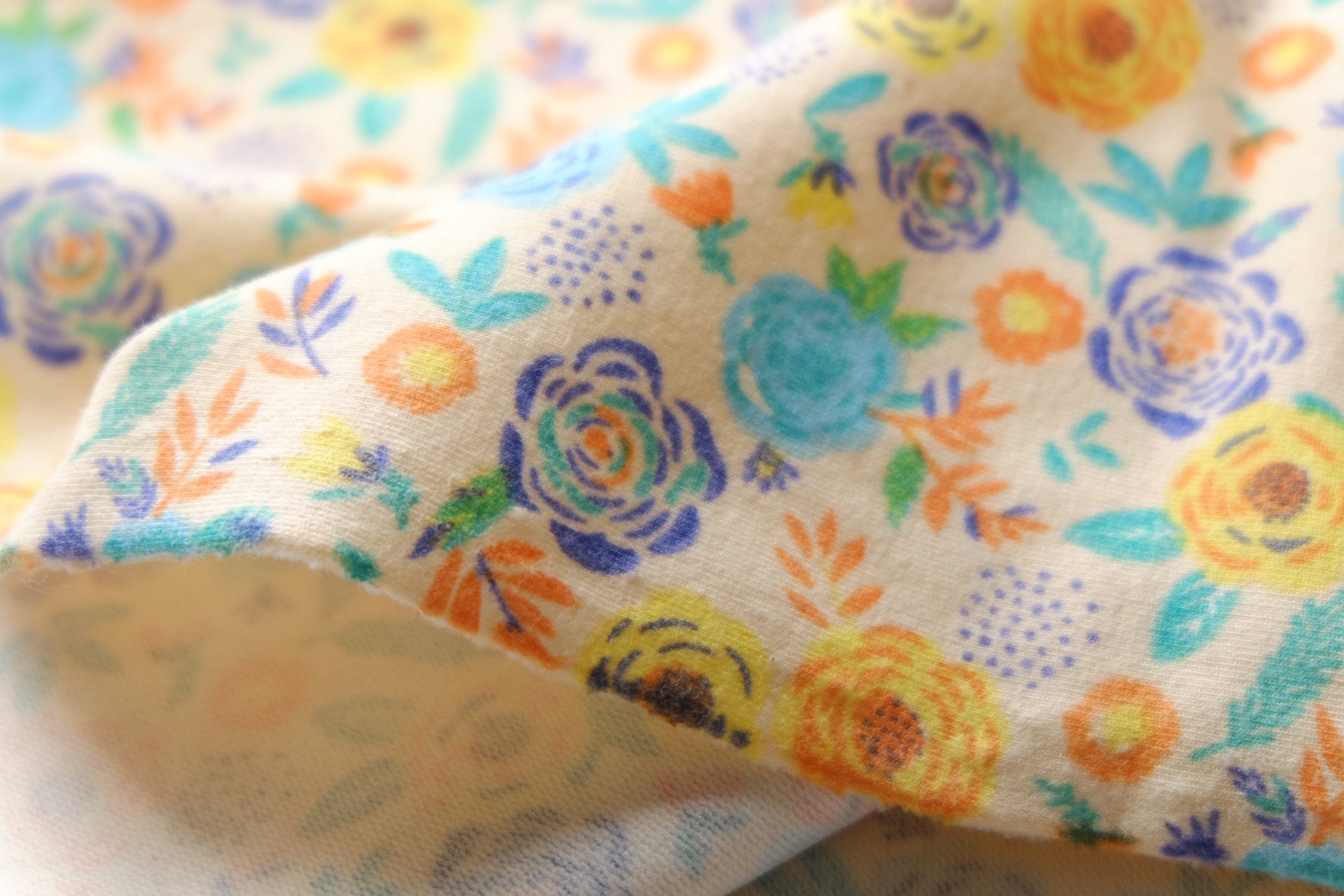Colorful Floral Cotton Spandex Knit – 2.2 yd