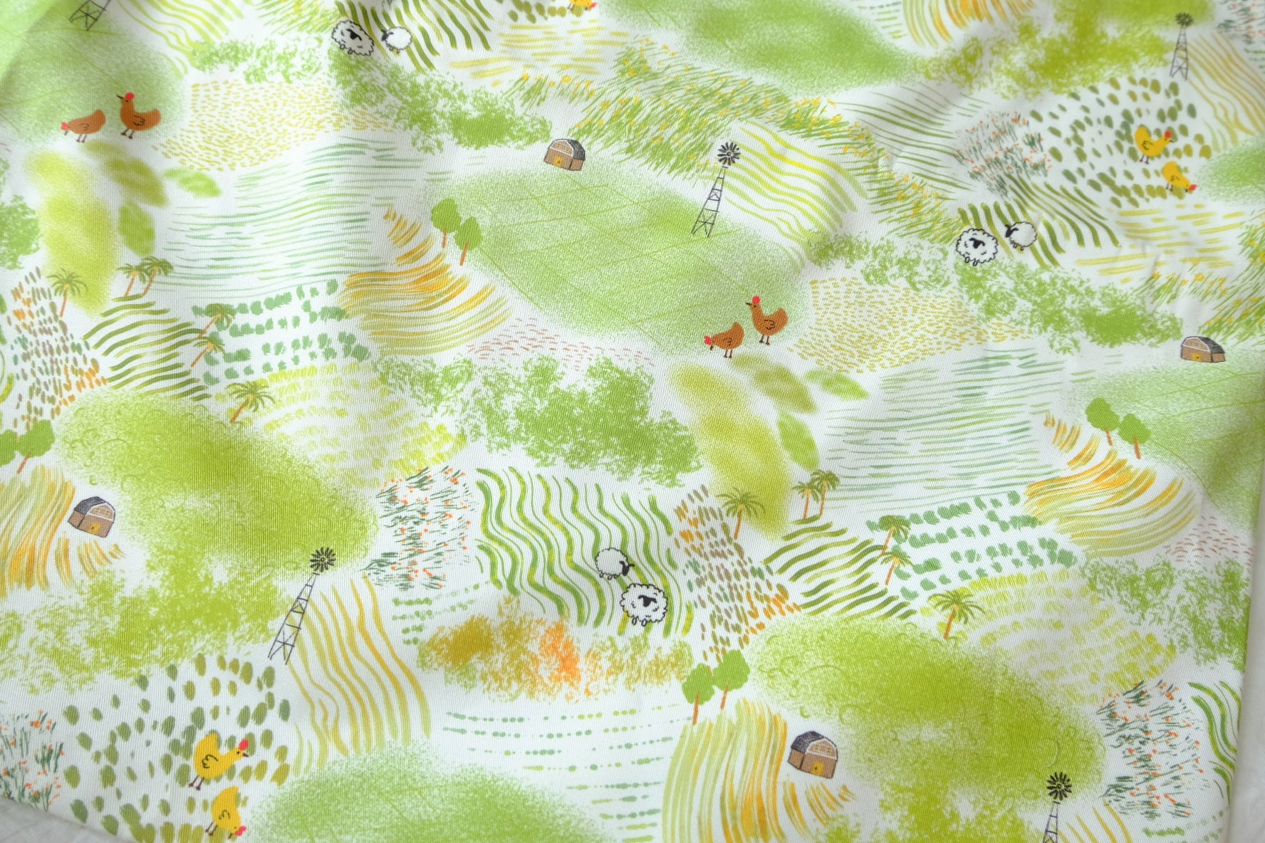 Pastoral Landscape Cotton Twill, 1.6 Yards