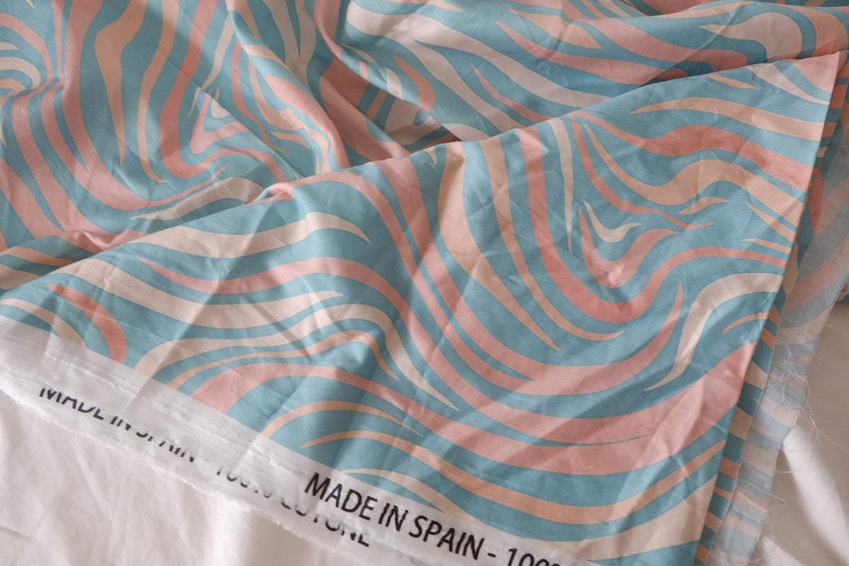 Pastel Wave Cotton Sateen — 3.28 yd