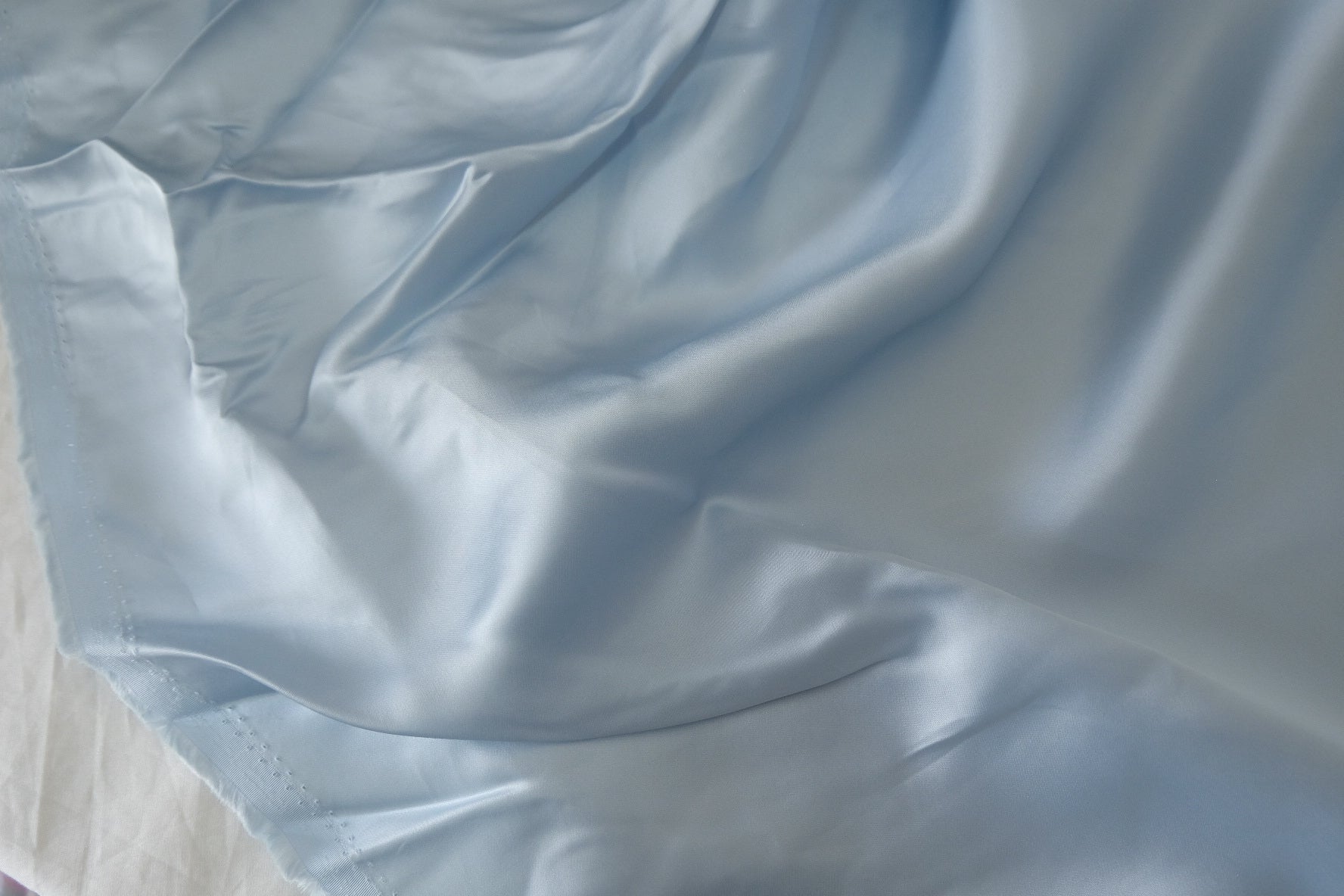 Powder Blue Cupro Satin Fabric – 3.3 yd