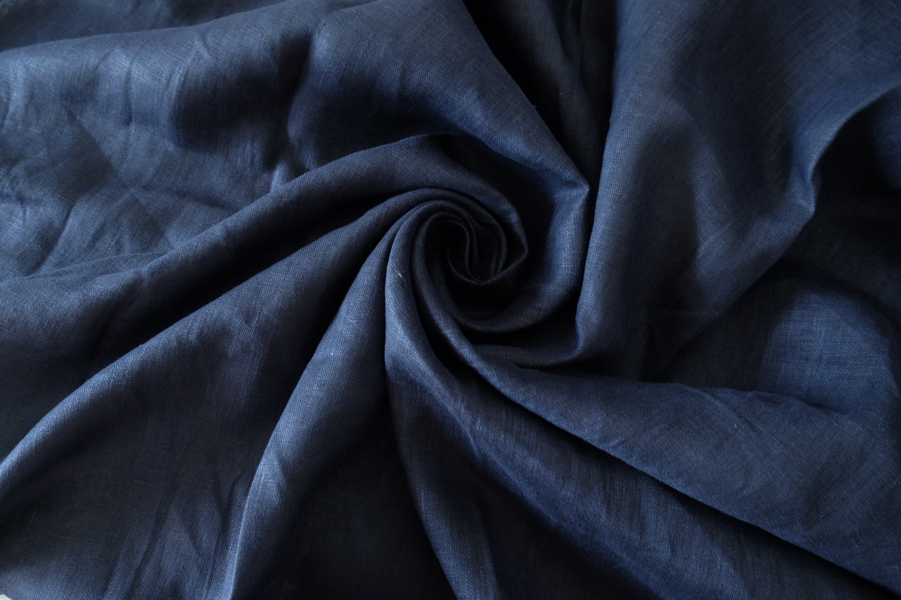 Heavy 17s Pure Linen Fabric in Deep Navy - 1.9 yd