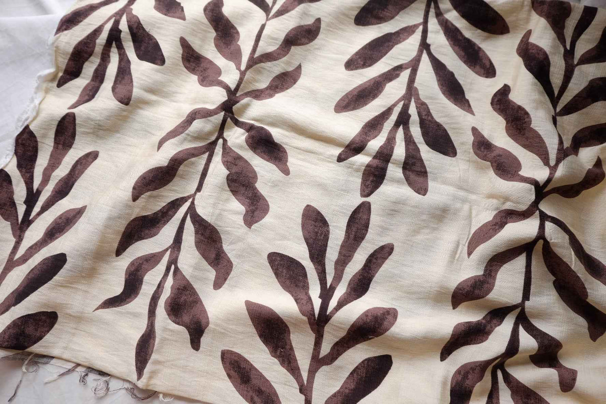 Espresso Botanical Tencel Ramie Nylon — 2.0 yd