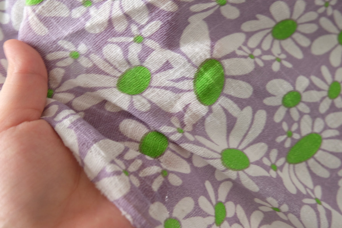 Lavender Daisy Garden – Soft Cotton Linen Gauze Fabric | 3.3 yards