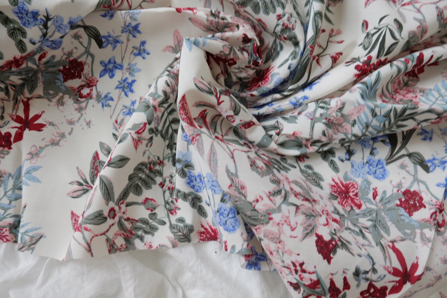 Floral Tencel Linen Fabric, 3.28 Yards