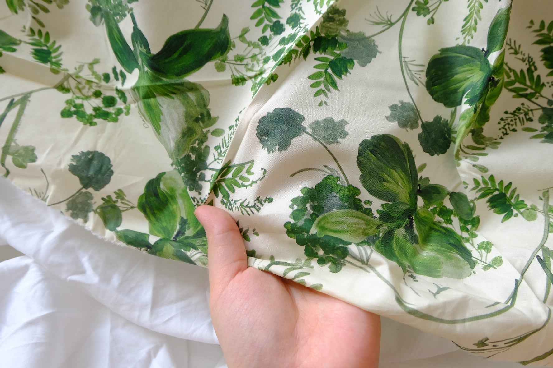 Green Garden Deadstock Cotton Lawn Fabric - 3.28 yd